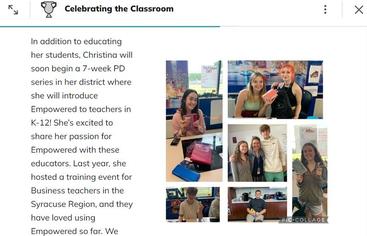 Cazenovia HS Highlighted in  National Teacher Spotlight
