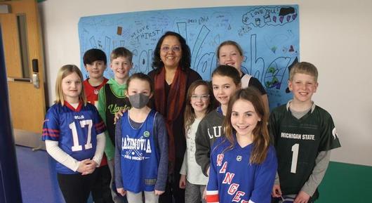 Best Selling Author, Varsha Bajaj visits  Burton Street Elementary