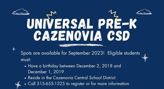 Spots Still Available for September 2023 Universal Pre-K Program