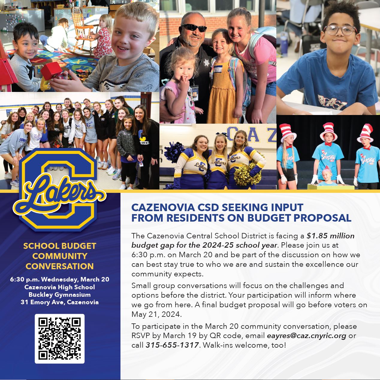 Cazenovia CSD Seeks Community Input on Budget for 202425 School Year