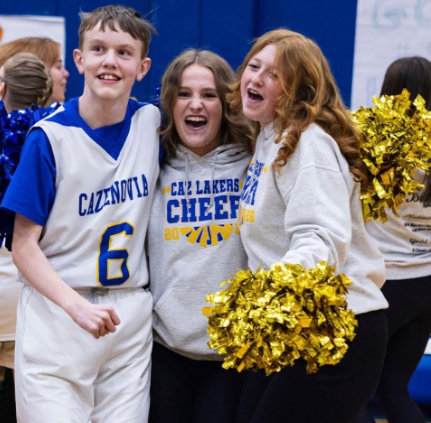 students cheering